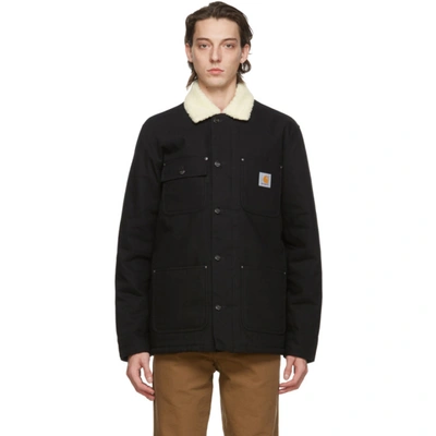 Carhartt Fairmount Faux-shearling Jacket In Black
