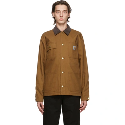 Carhartt Michigan Cotton Shirt Model Jacket In Tobacco