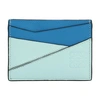 Loewe Puzzle Plain Calfskin Leather Cardholder In Mint Multicolor