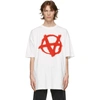 VETEMENTS WHITE OVERSIZED ANARCHY GOTHIC LOGO T-SHIRT