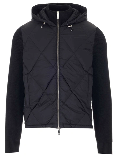 Moncler Padded Cardigan Jacket In Black