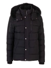 Moose Knuckles 3q Nylon Plush Shearling Down Jacket In Black