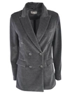 CIRCOLO 1901 DOUBLE-BREASTED JACKET IN GREY VELVET