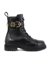 VERSACE JEANS COUTURE BLACK ANKLE BOOTS WITH ANKLET