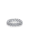 Shay 18k White Gold Mini Pavé Diamond Link Ring In Diamond