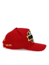 DSQUARED2 LOGO PATCH BASEBALL CAP IN RED