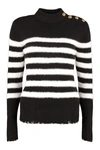 BALMAIN STRIPED TURTLENECK SWEATER,11603143