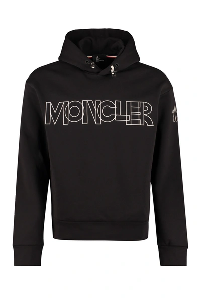 Moncler Printed Hoodie In Black