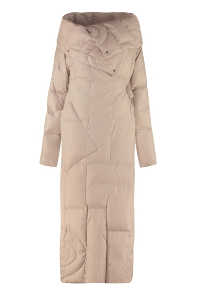 Add Long Down Jacket In Beige