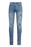 Amiri Mx1 Skinny-fit Panelled Distressed Jeans In Denim