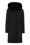 Woolrich Keystone Hooded Down Parka With Genuine Fox Fur Trim In Black
