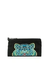 KENZO KENZO TIGER EMBROIDERED ZIPPED WALLET