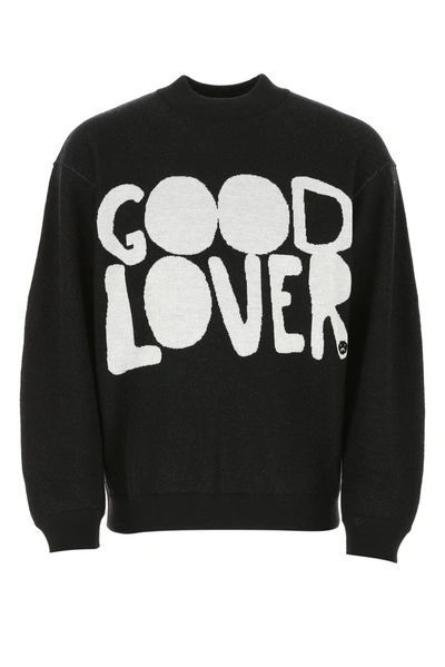 Valentino Good Lovers Jacquard Wool Sweater In Black