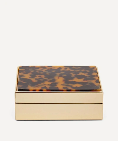 Addison Ross Faux Tortoiseshell Box In Gold