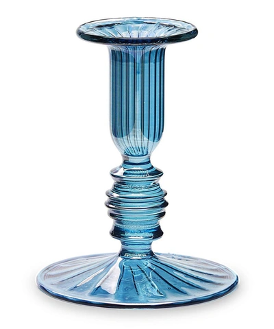 Anna + Nina Harbor Glass Candlestick Holder In Blue