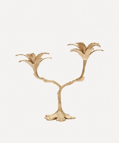 Doing Goods Palash Palm Candlestick Holder In Gold