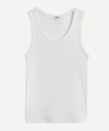 Agolde Poppy Ribbed Stretch Organic Cotton And Tencel-blend Jersey Tank In Tissue Off White