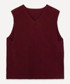 ISSEY MIYAKE PLEATED V-NECK waistcoat,000702258