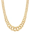 SAKS FIFTH AVENUE 14K YELLOW GOLD DOUBLE ROLO LINK NECKLACE,0400013322011
