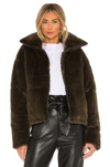Apparis Billie Faux-fur Jacket In Army Green
