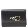 FERRAGAMO FERRAGAMO STUDIO BLACK LEATHER PURSE,11603243