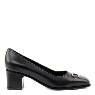 Ferragamo Gancini Block-heel Pumps In Black