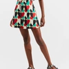 La Doublej Heart-print High-waisted Shorts In Farfalle Rosso