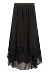 Zadig & Voltaire Joslin Guitar Printed Silk Skirt In Black