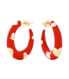 ALISON LOU PETITE AMOUR HEART RED HOOPS