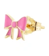 ALISON LOU PINK ENAMEL BOW STUD EARRING