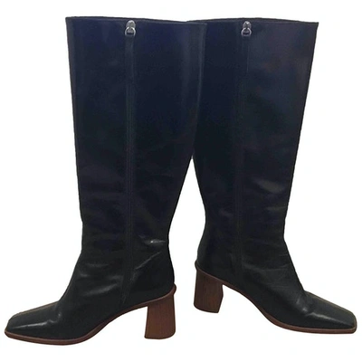Pre-owned Alohas Black Leather Boots