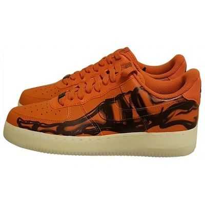 Pre-owned Nike Air Force 1 Orange Rubber Trainers