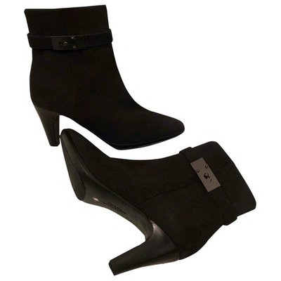 Pre-owned Aquatalia Black Suede Ankle Boots