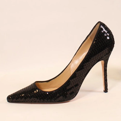 Pre-owned Manolo Blahnik Black Leather Heels