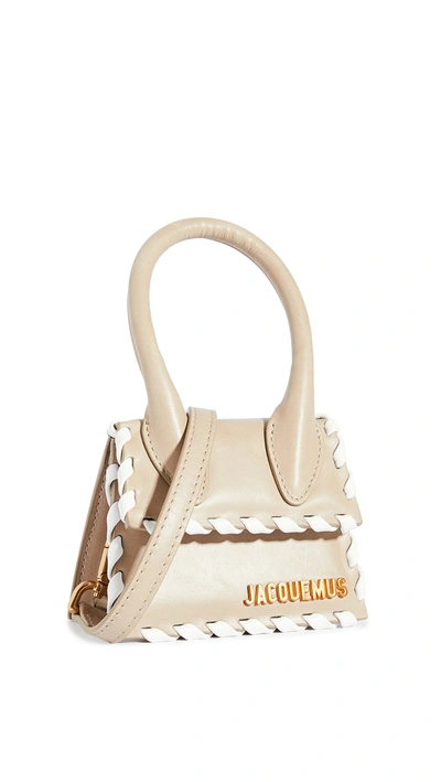 Jacquemus Chiquito Mini Whipstitched Leather Cross-body Bag In Beige
