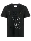 Moschino Black Double Question Mark Print T-shirt In A0555