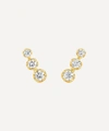 Dinny Hall 14ct Gold Elyhara Diamond Trio Stud Earrings In Gold