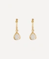 DINNY HALL 14CT GOLD MOONSTONE DROP HOOP EARRINGS,000720373