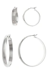 HALOGENR HALOGEN® ALL DAY EVERY DAY SET OF 2 HOOP EARRINGS,HANO25HO20