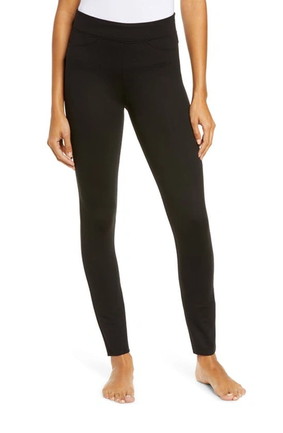 Felina Essentials Soft Suede Mid-rise Legging In Black