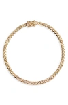 Ef Collection Diamond Mini Curb Chain Bracelet In Yellow Gold