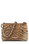 Brahmin Mod Lorelei Tiger Stripe Croc Embossed Leather Shoulder Bag In Feline Ombre Melbourne