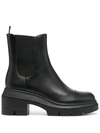 Stuart Weitzman Norah Leather Chelsea Boots In Black