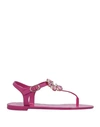 DOLCE & GABBANA DOLCE & GABBANA WOMAN THONG SANDAL FUCHSIA SIZE 4 RUBBER, CALFSKIN,11713932QF 15