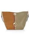 SEE BY CHLOÉ GAIA COLORBLOCKED SUEDE & LEATHER TOTE BAG,0400013304251