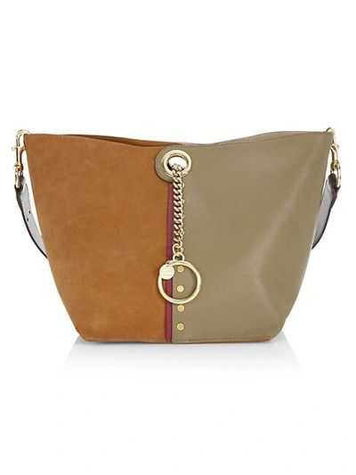 See By Chloé Gaia Colourblocked Suede & Leather Tote Bag