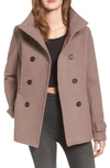 Thread & Supply Double Breasted Peacoat In Grey