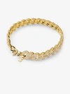 Michael Kors Precious Metal-plated Sterling Silver Pavé Curb Link Bracelet In Gold