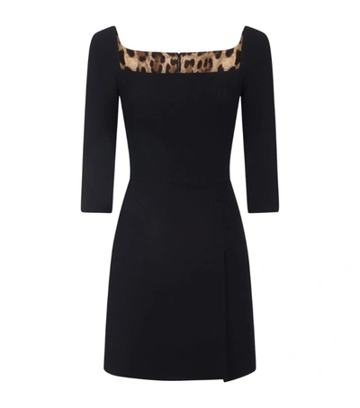 Dolce & Gabbana Virgin Wool Crepe Mini Dress In Black