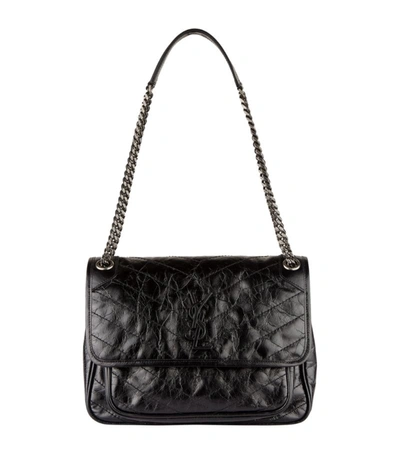 Saint Laurent Medium Niki Leather Shoulder Bag In Black